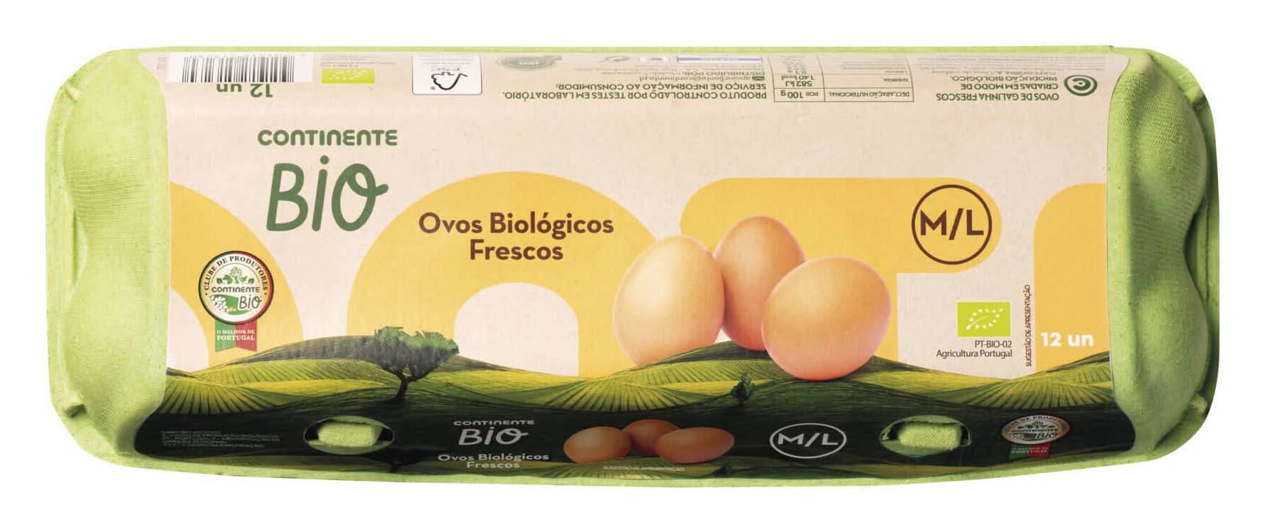 Ovos de Ar Livre Classe M/L Continente Bio (emb. 12 un)