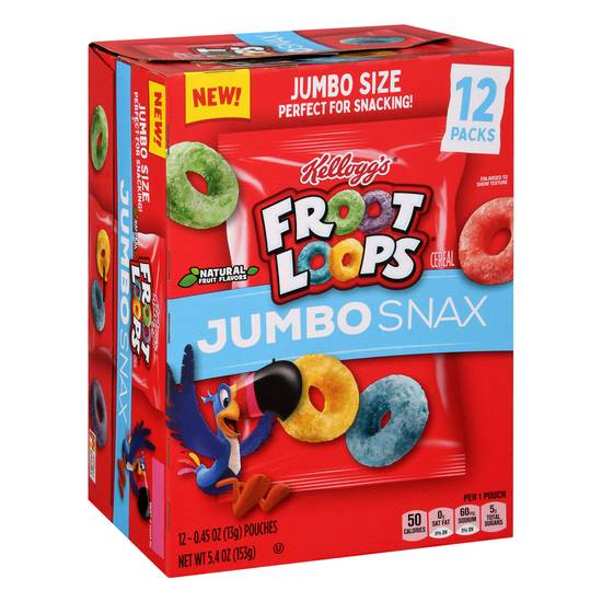 Kellogg's Froot Loops Jumbo Size Snax Cereal (12 ct)