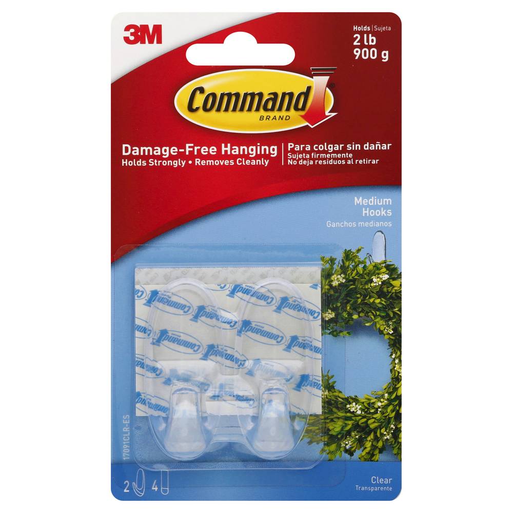 Command Medium Clear Hanging Hooks