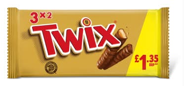 Twix Caramel & Milk Chocolate Fingers Biscuit Snack Bars Multipack (3 x 120g)