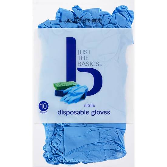 Just The Basics Latex-Free Disposable Gloves One Size Fits Most, 10 ct