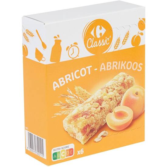 Carrefour Classic' - Barres céréales abricot (6 pièces)