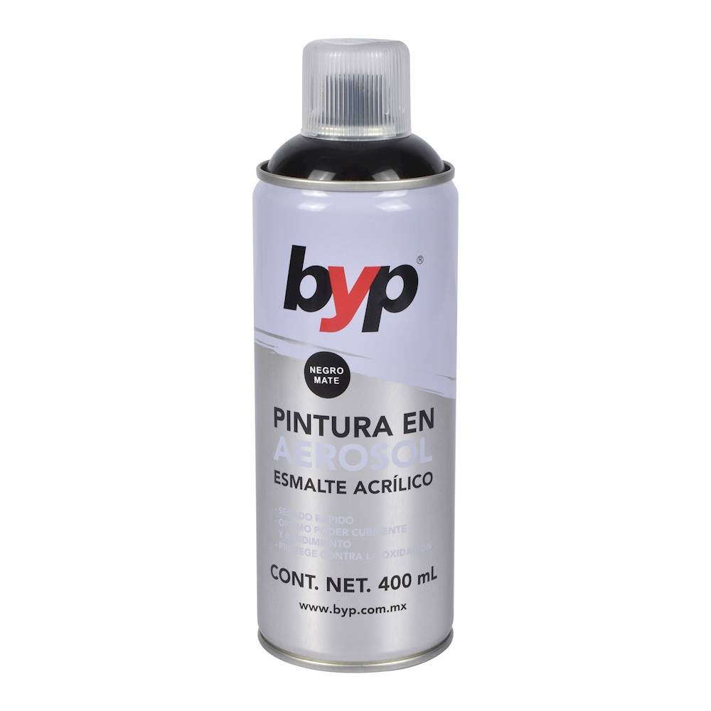 Byp aerosol acrílico negro mate (aerosol 400 ml)