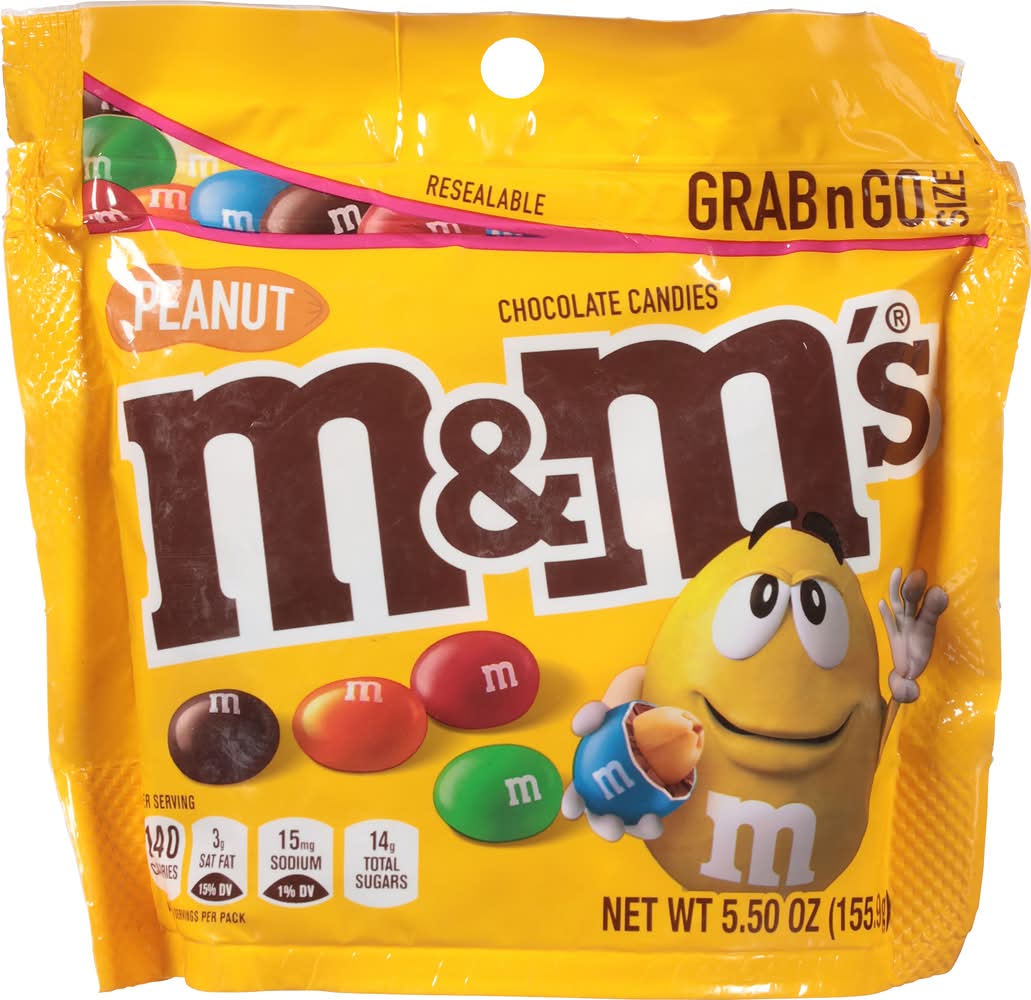 M&M's Grab N Go Size Chocolate Candies, Peanut (5.5 oz)