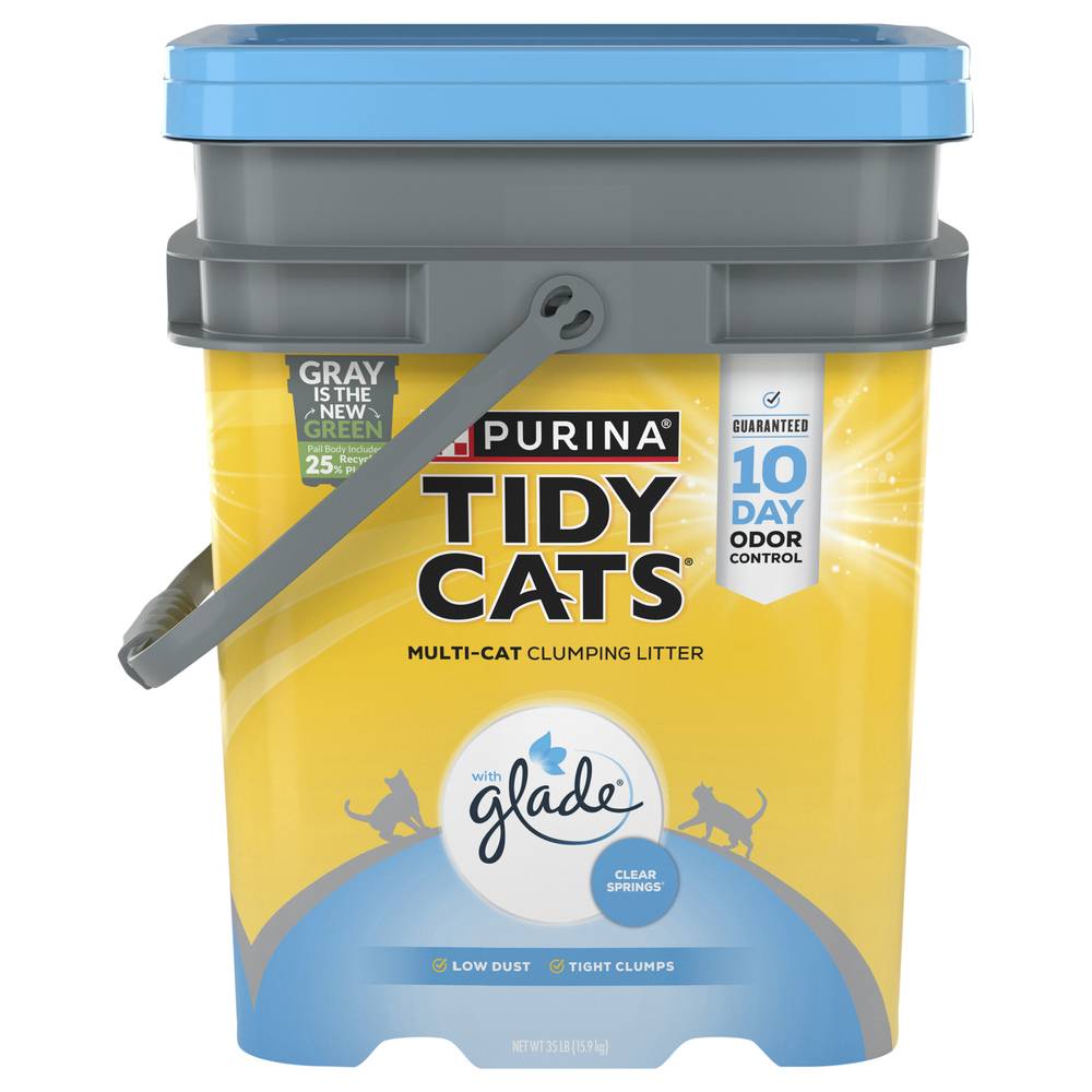 Tidy Cats Clumping Cat Litter With Glade Clear Springs Scent (35 lbs)