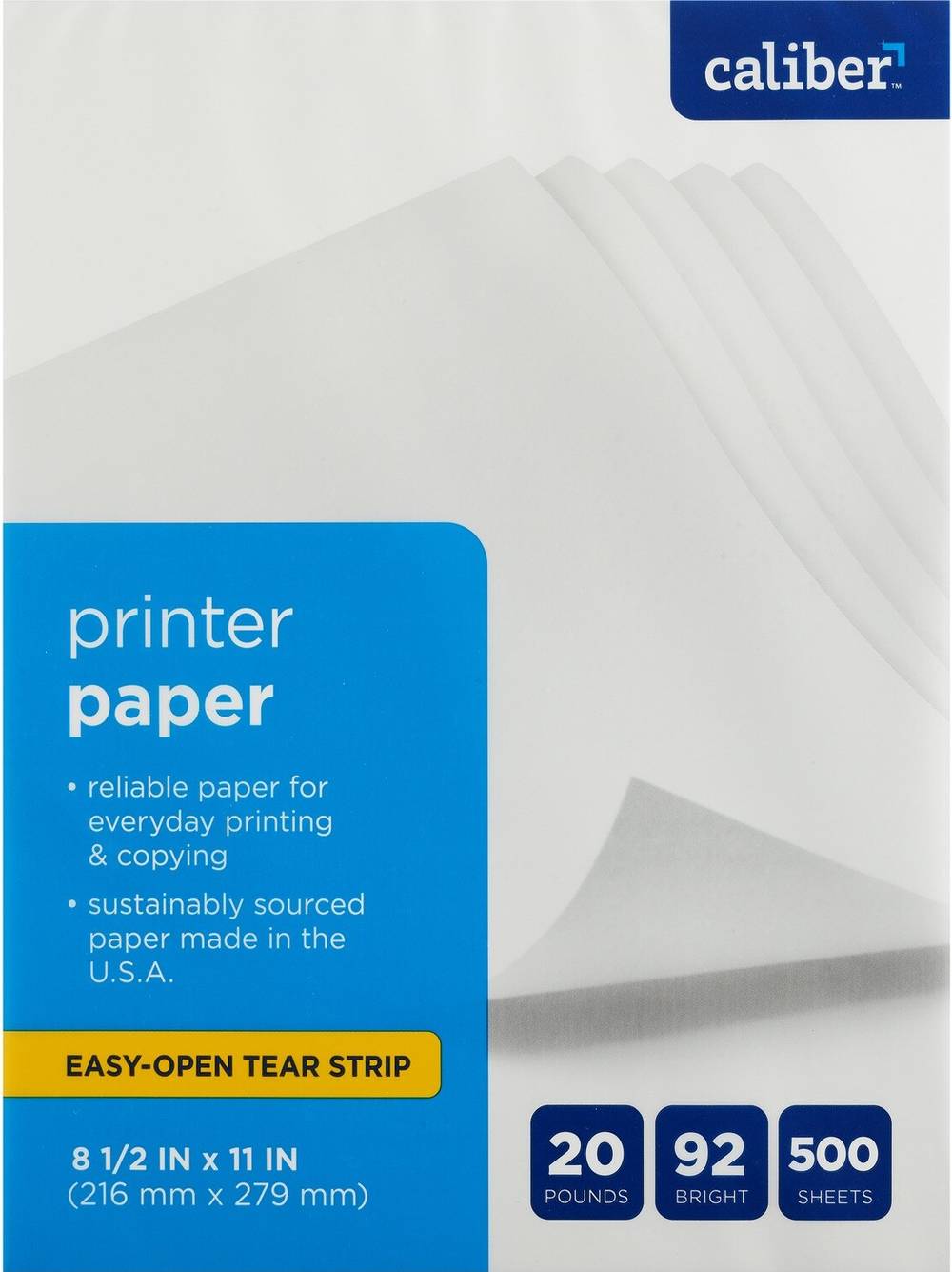 Caliber Printer Paper, 8.5 X 11, 500 Ct