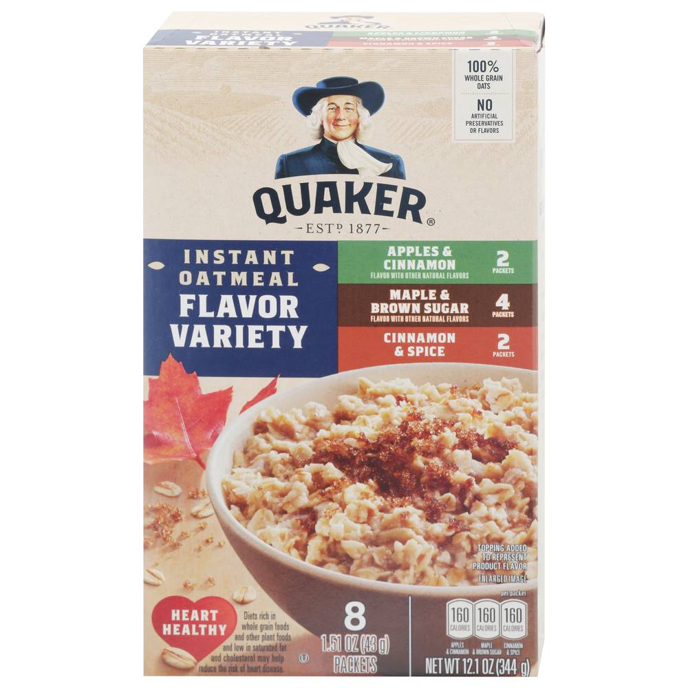 Quaker Instant Oatmeal, Assorted (1.51 oz, 8 ct)