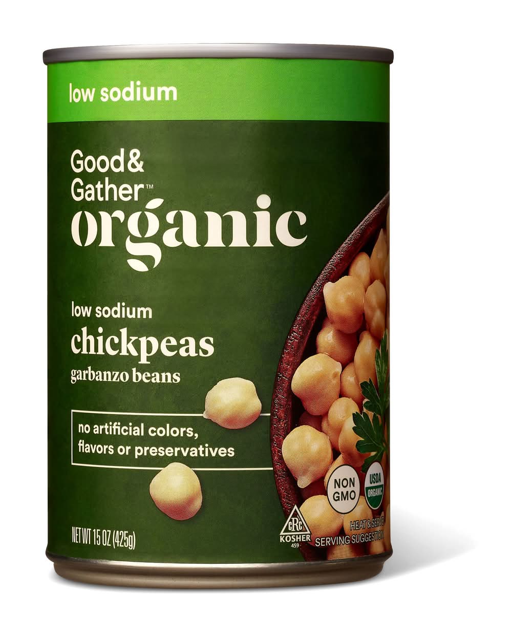 Good & Gather Organic Low Sodium Chickpeas Garbanzo Beans (15 oz)