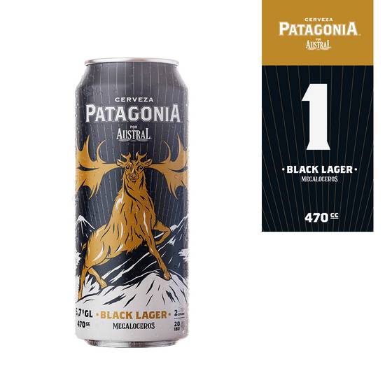 Patagonia cerveza black lager (lata 470 ml)