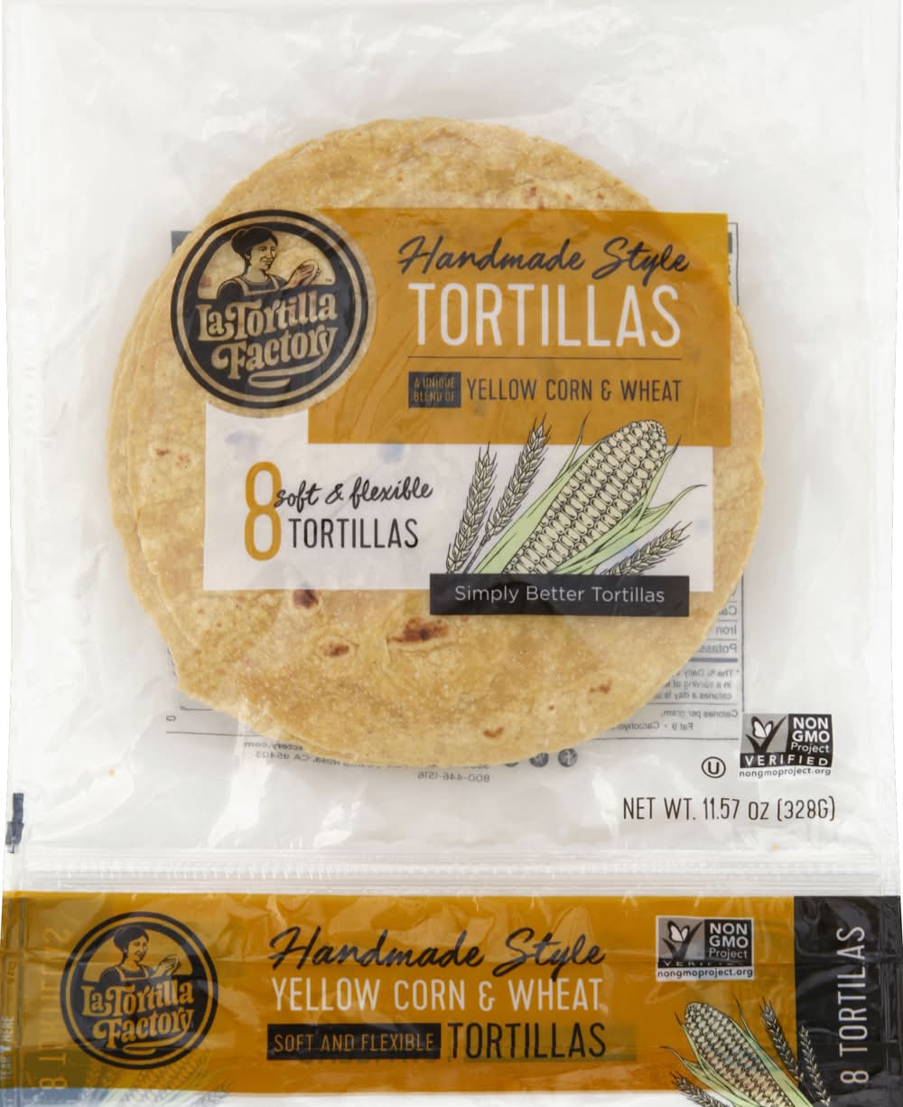 La Tortilla Factory Handmade Style Yellow Corn & Wheat Tortillas (11.6 oz)