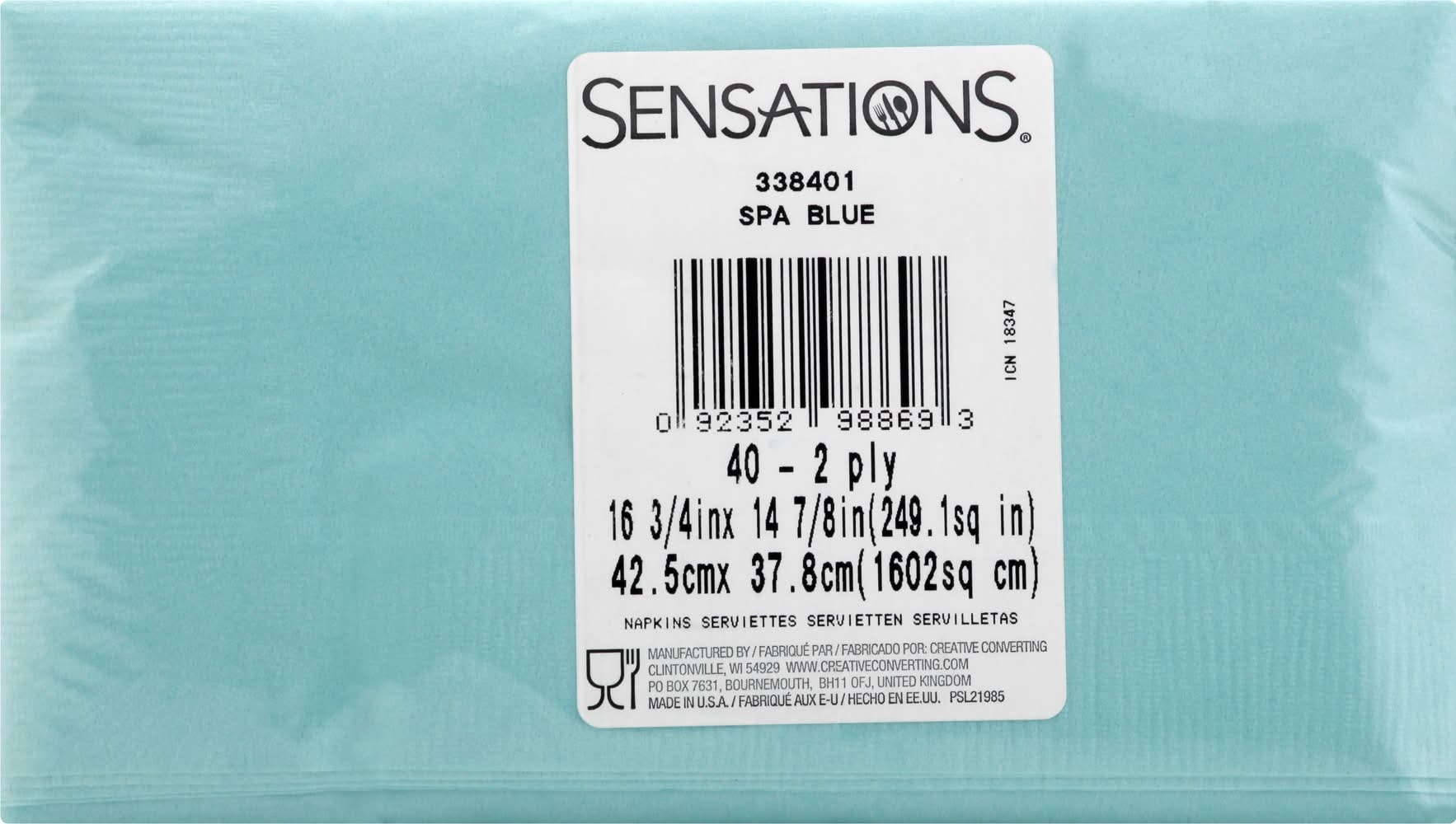 Sensations Spa Blue Napkins (20 g)