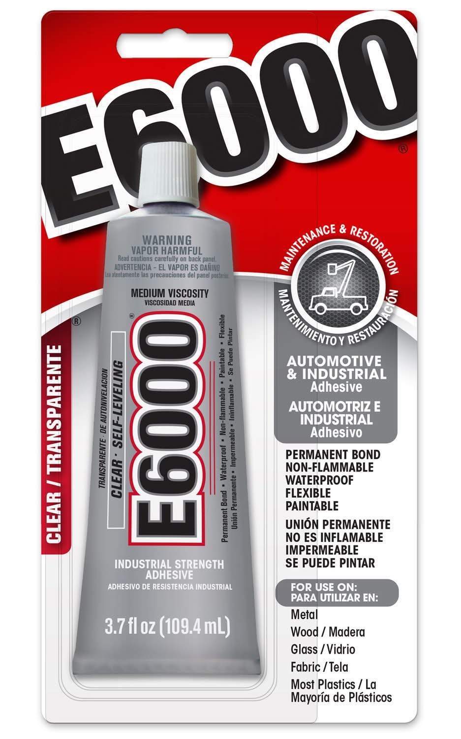 E6000 High Strength Automotive And Industrial Adhesive Gel 3.7 Oz