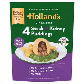Holland'S 4 Steak & Kidney Puddings