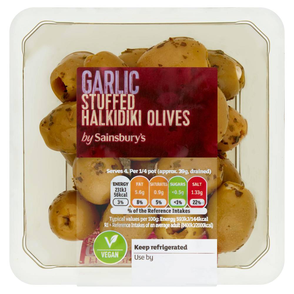 Sainsbury's Garlic Stuffed Halkidiki Olives 160g