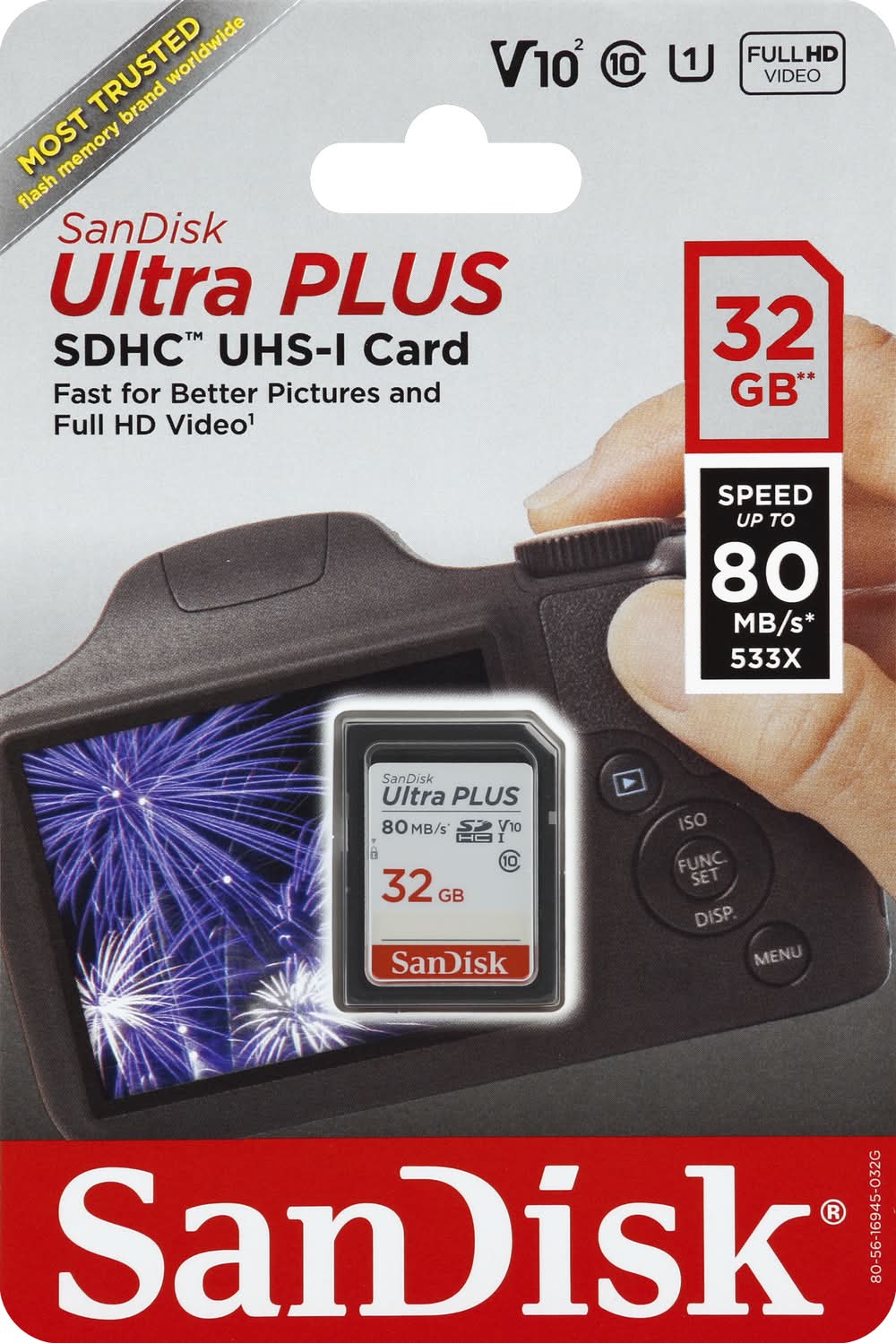SanDisk Ultra Plus 32 Gb Sdhc Uhs-I Card (0.18 oz)