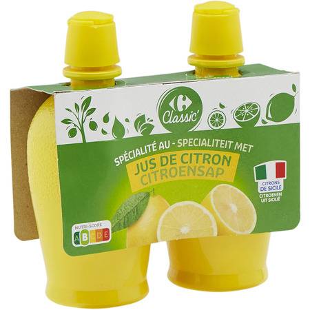 FID - Spécialité au jus de citron CARREFOUR CLASSIC' - les 2 bouteilles de 115mL