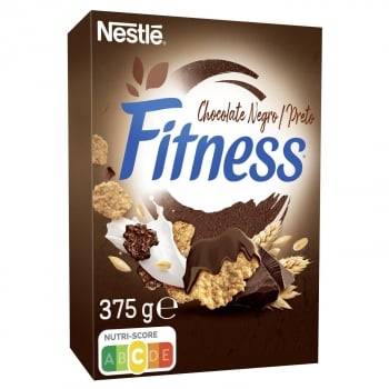 Cereales de trigo integral, arroz y avena integral con chocolate negro Fitness Nestlé 375 g.