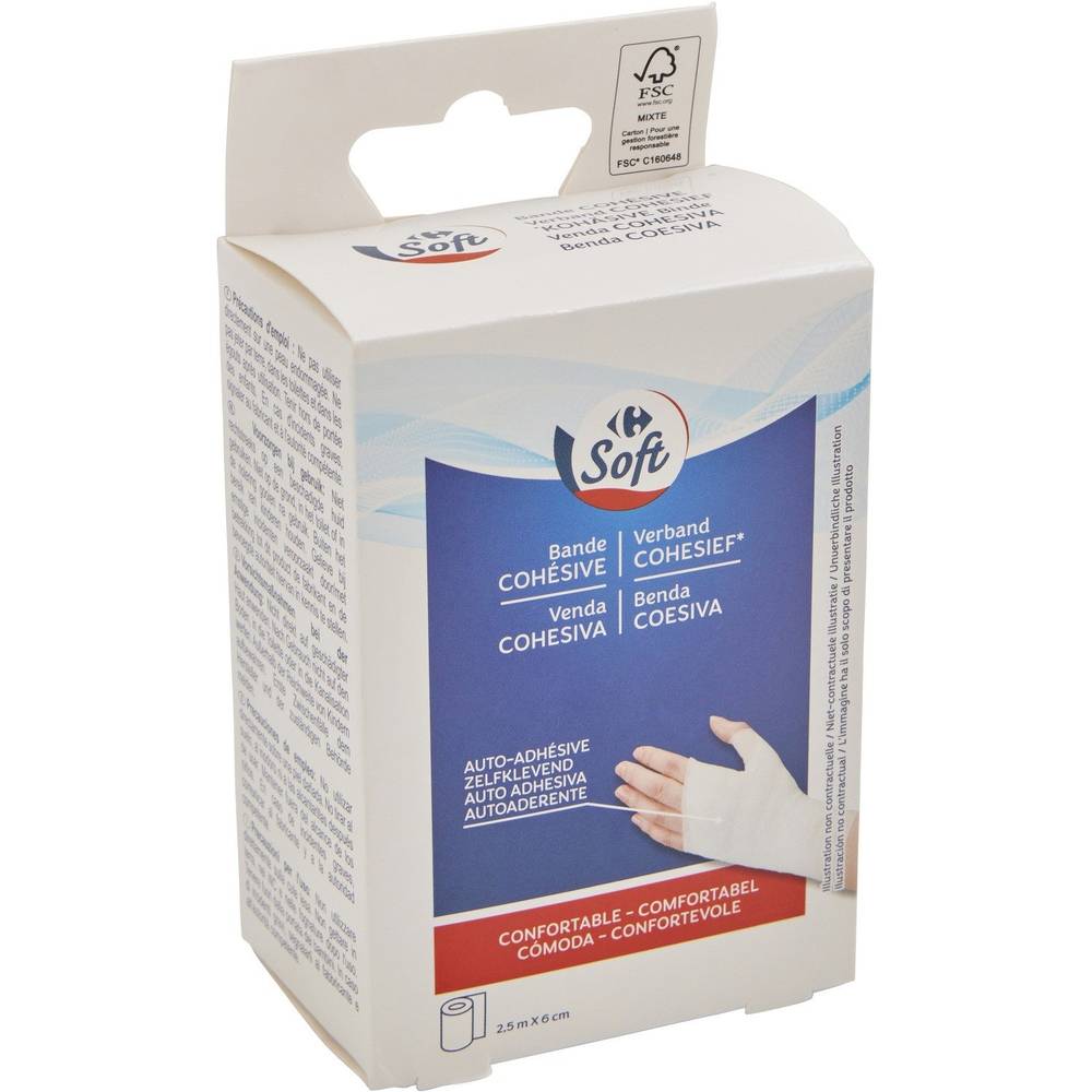 Carrefour Soft - Bande cohésive (2.5mx 6cm)