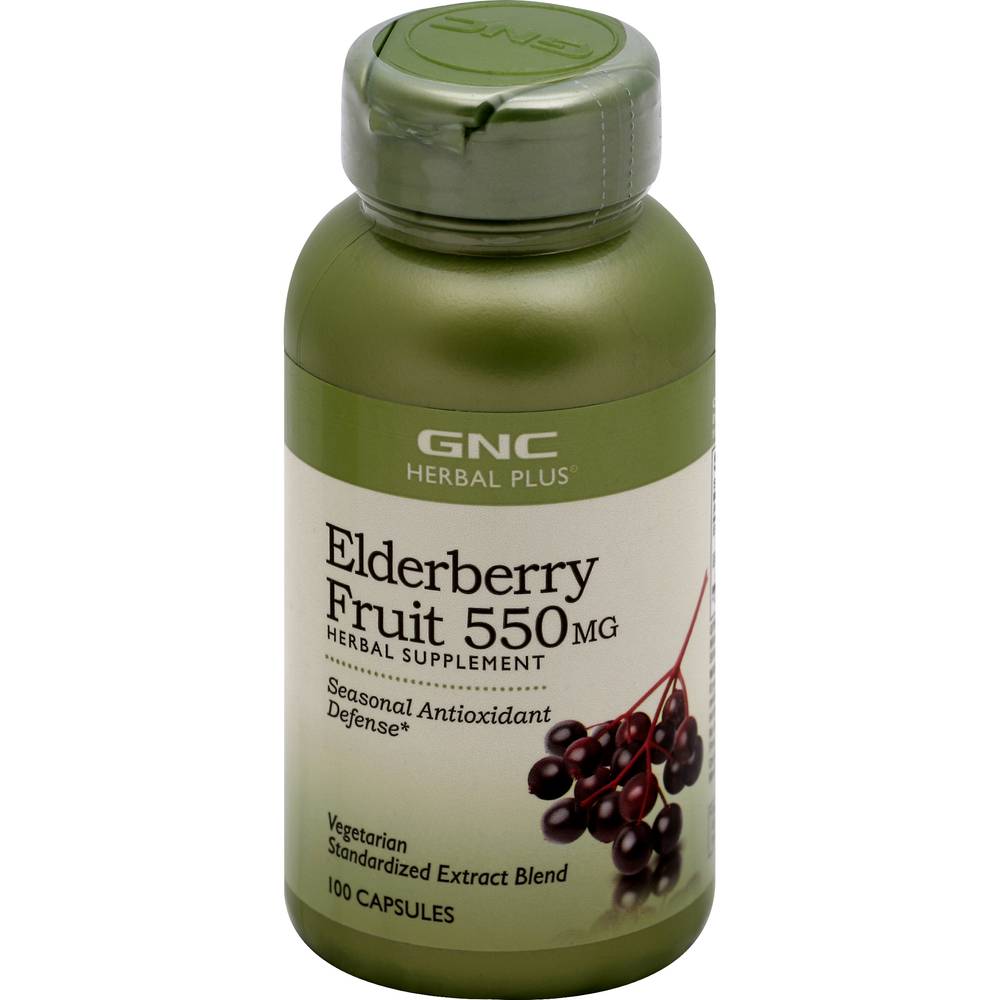 GNC Herbal Plus Elderberry Fruit Supplement (12.4 oz, 100 ct)