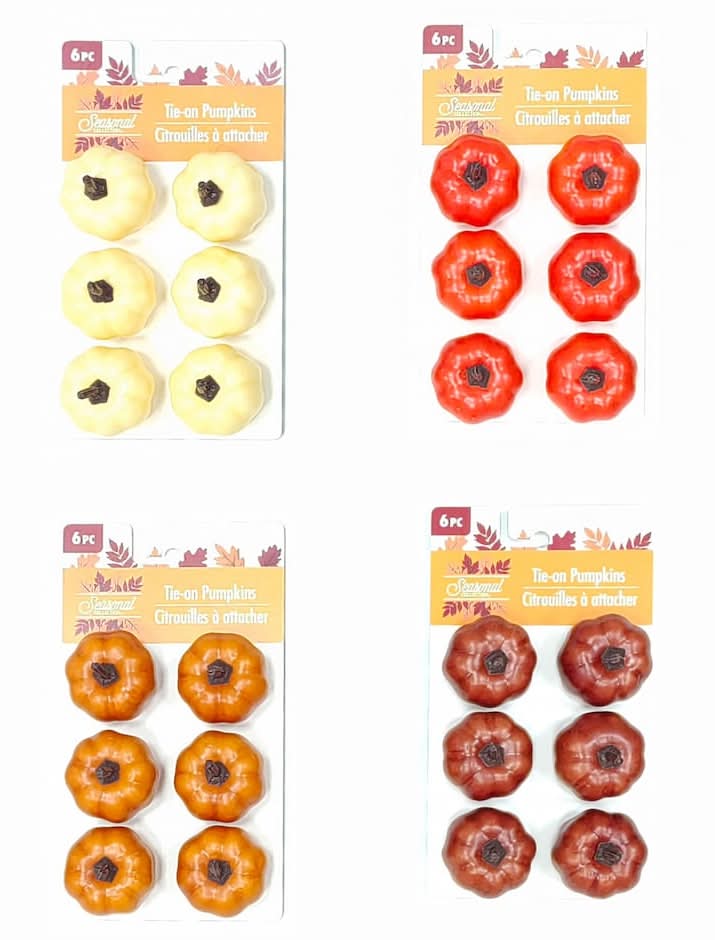 Seasonal Collection Crafter's Square Autumn Tie-On Pumpkins (6 ct)