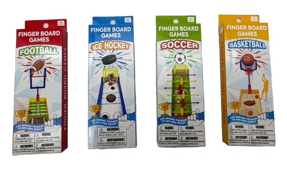 Finger Board Games With Spring Trigger, Assorted Games, 1-ct.