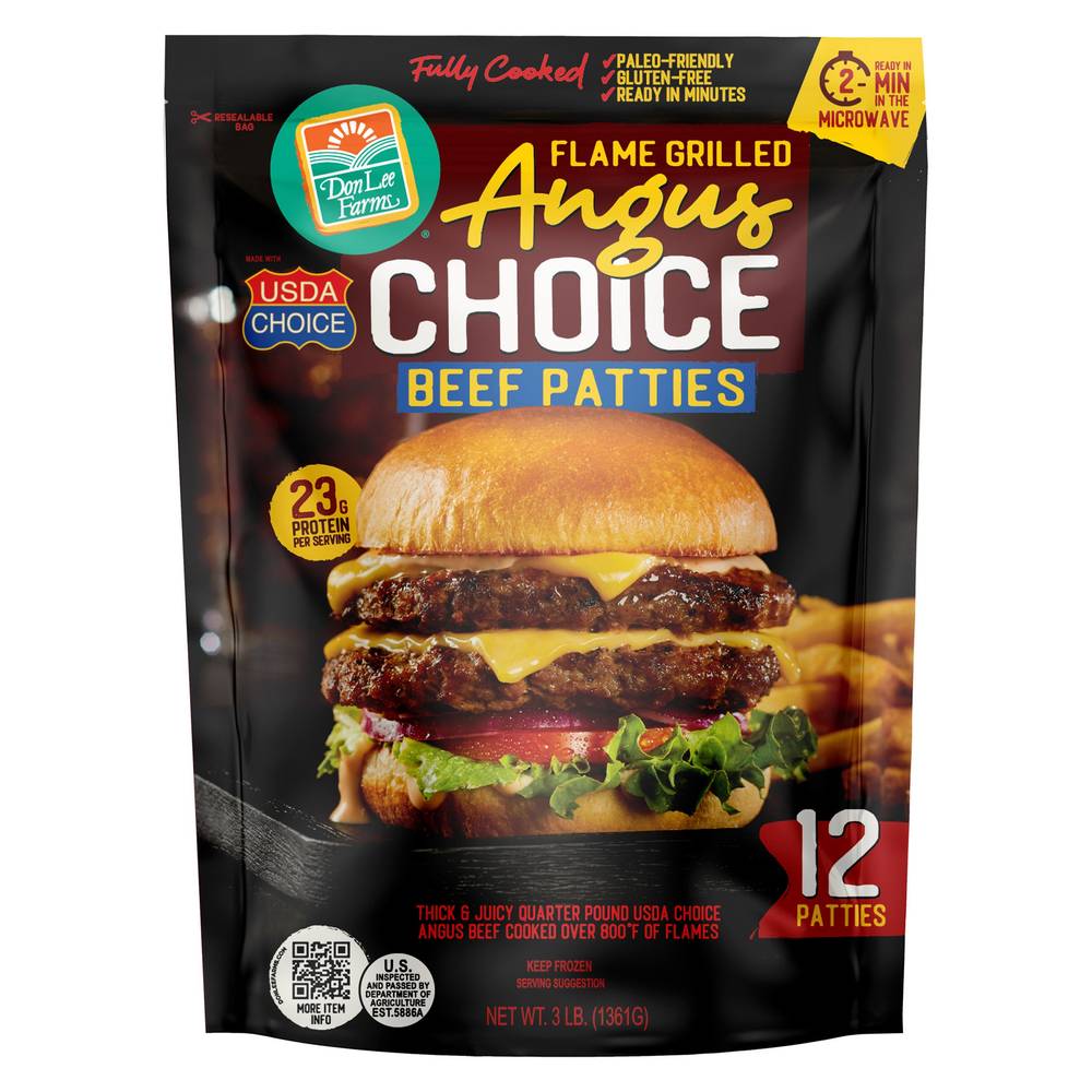 Don Lee Farms Angus Choice Beef Patties, 12-count, 48 oz