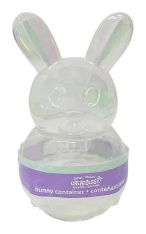 10" Iridescent Plastic Easter Bunny Container By Creatology