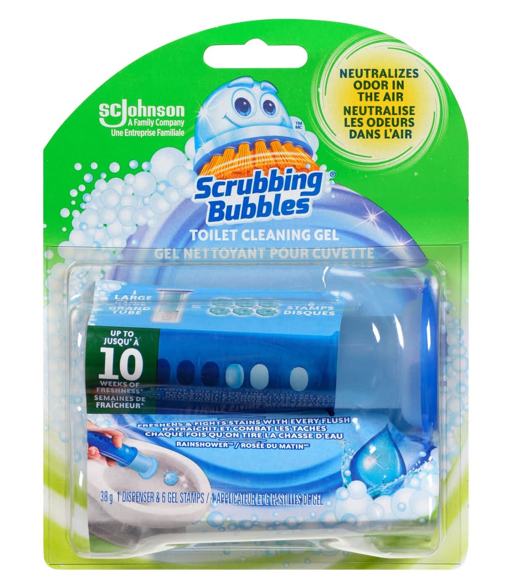 Scrubbing Bubbles Toilet Cleaning Gel Stamps, Rainshower (100 g, 7 ct)
