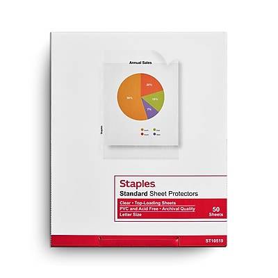 Staples Standard Weight Protector Sheets (8.5 in x 11 in)
