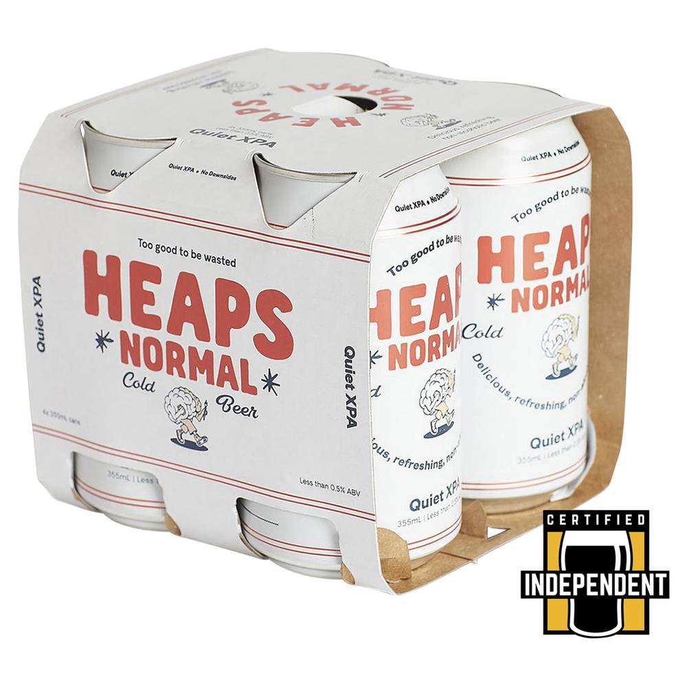 Heaps Normal Quiet XPA Non-Alc Can 375mL X 4 pack