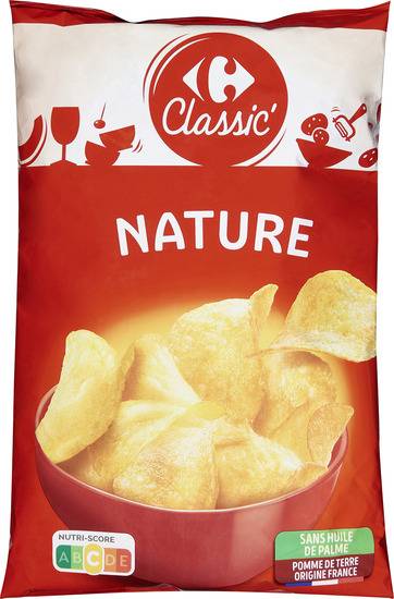 Chips nature CARREFOUR CLASSIC' - le paquet de 200g