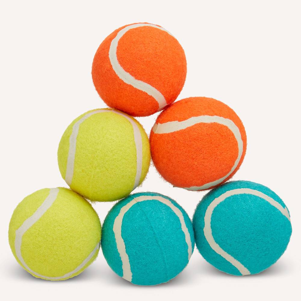 Joyhound Game On Tennis Ball Dog Toys - 6 Pack (Color: Assorted, Size: 2.5 In)