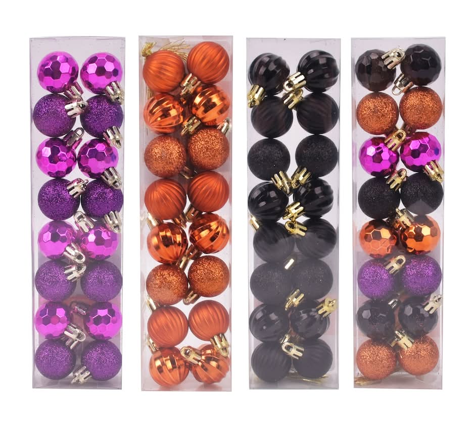 Halloween Themed Glitter Ornaments (16 ct)