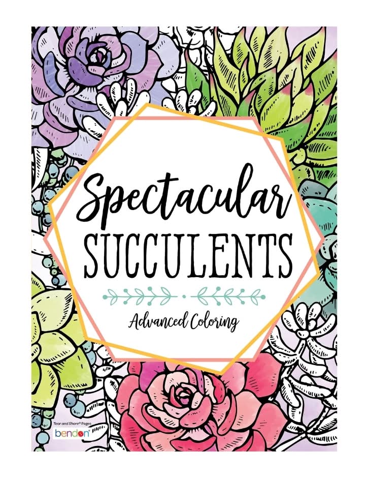 Bendon Adult Coloring Book   Spectacular Succulents