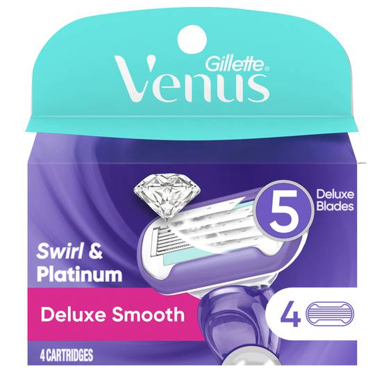Gillette Venus Swirl & Platinum Deluxe Smooth Cartridges (4 ct)