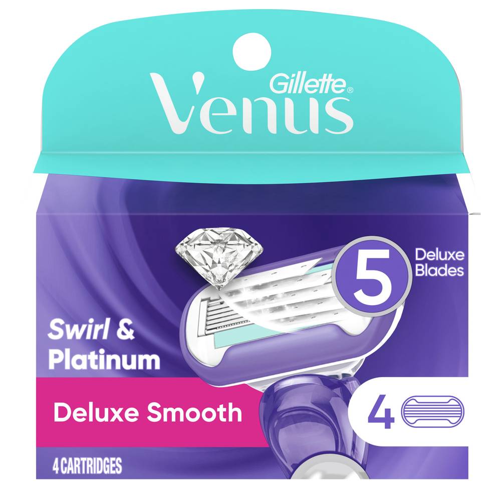 Gillette Venus Swirl & Platinum Deluxe Smooth Cartridges (1.4 oz)