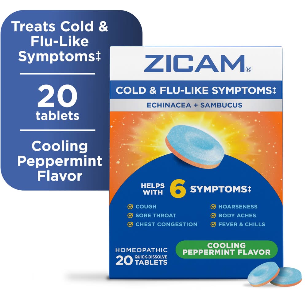 Zicam Cold Flu Symptom Relief, Peppermint (20 ct)