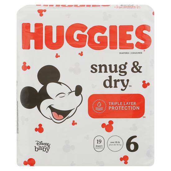 Huggies Snug & Dry Size 6 Disney Baby Diapers (19 ct)