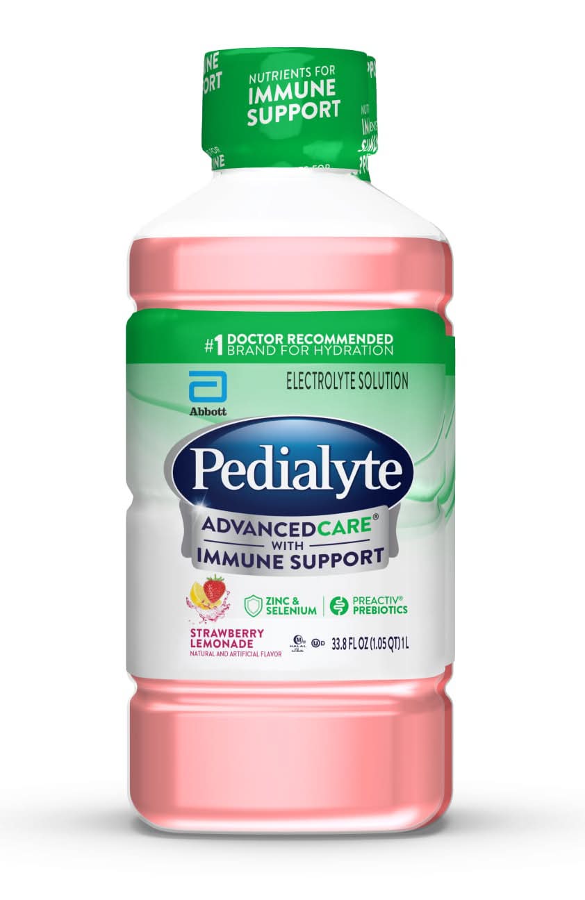 Pedialyte Advancedcare Electrolyte Solution, Strawberry-Lemonade (33.8 fl oz)