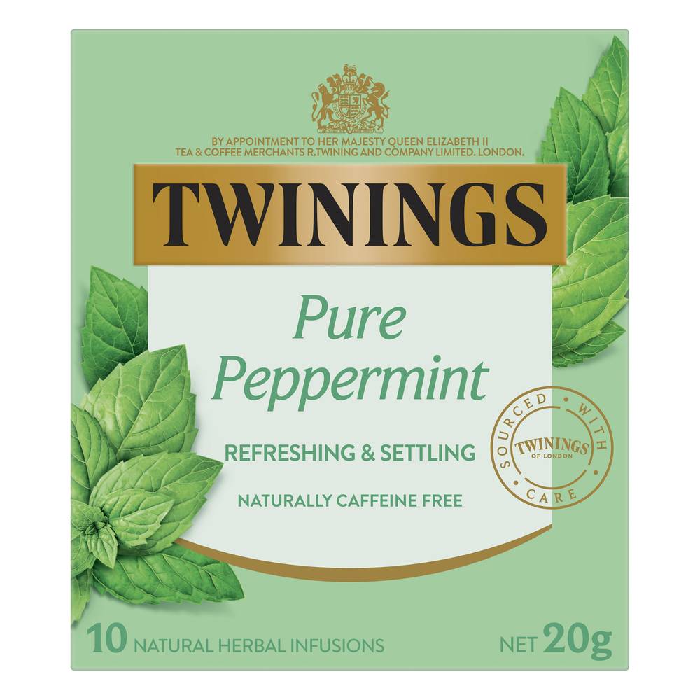 Twinings Natural Herbal Tea Bags, Pure Peppermint (20g, 10 pack)