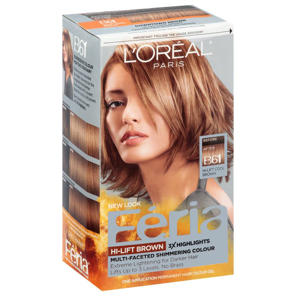 L'Oréal Feria Hi-Lift Brown B61 Hair Colour Gel (9.6 oz)