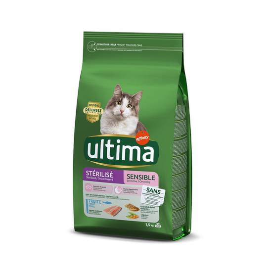 Croquettes pour chats stérilisés  sensibles Ultima 1,5kg