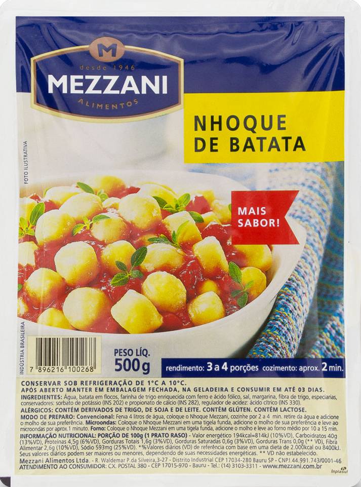 Mezzani nhoque de batata (500 g)