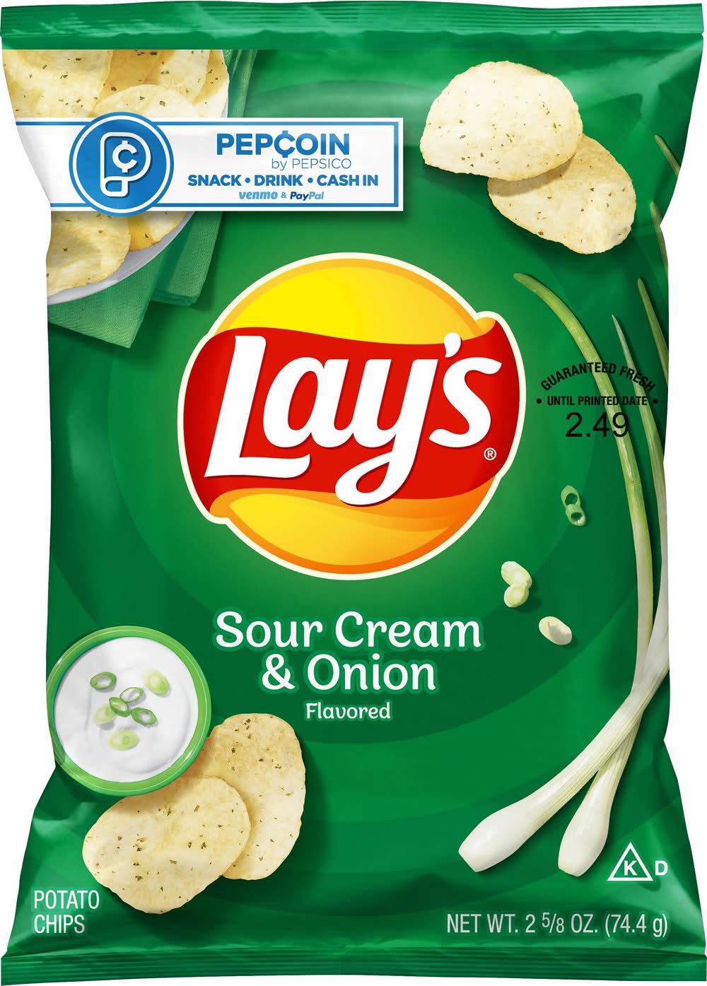 Lay's Potato Chips, Sour Cream & Onion (2.62 oz)