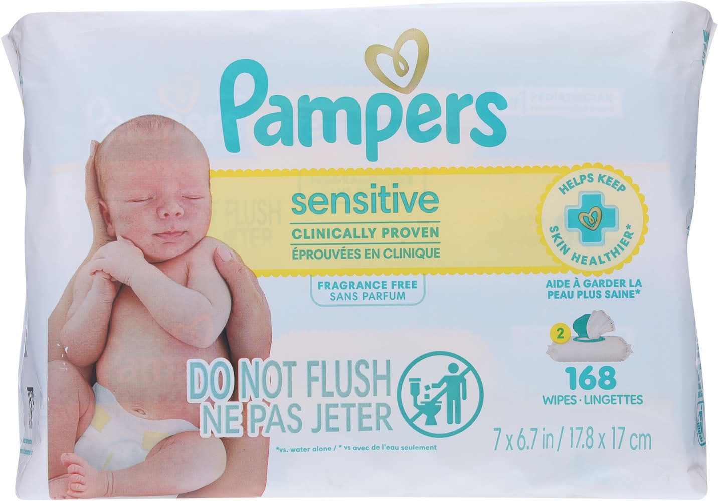 Pampers Sensitive Baby Wipes, 7x6.7 in (168 ct)