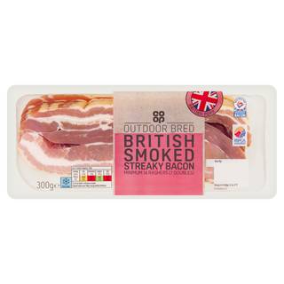 Co-op British Smoked Streaky Bacon 300g