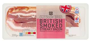 Co-op British Smoked Streaky Bacon 300g