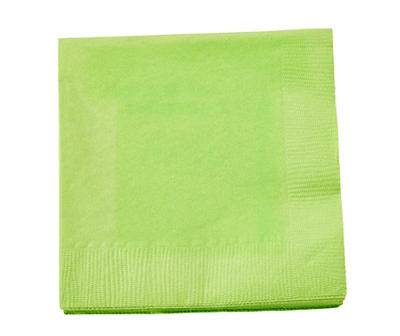 Kiwi Green Paper Beverage Napkins, 24-Count