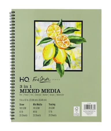 HQ 3-in-1 Mixed Media Sketch Book