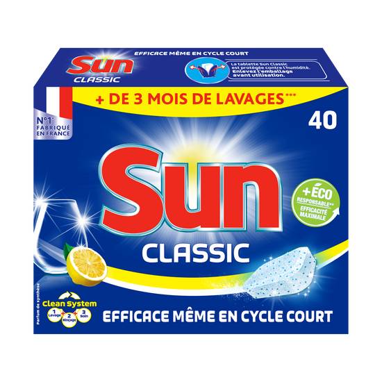 Sun - Tablette lave-vaisselle classique citron (40 pièces)